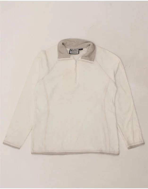 MOUNTAIN WAREHOUSE Womens Zip Neck Fleece Jumper UK 12 Medium White