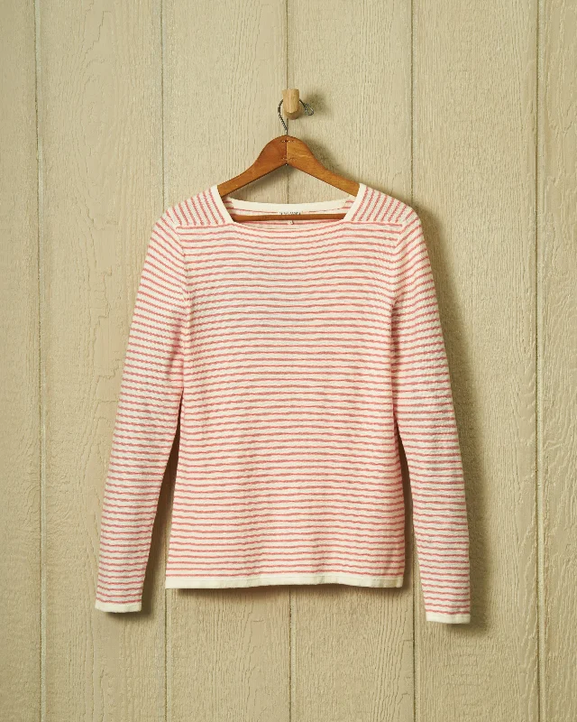 Riviera Sweater Knit Top in Cream/Nasturtium