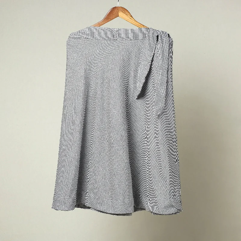 Grey - Plain Handloom Jhiri Cotton Wrap Around Skirt