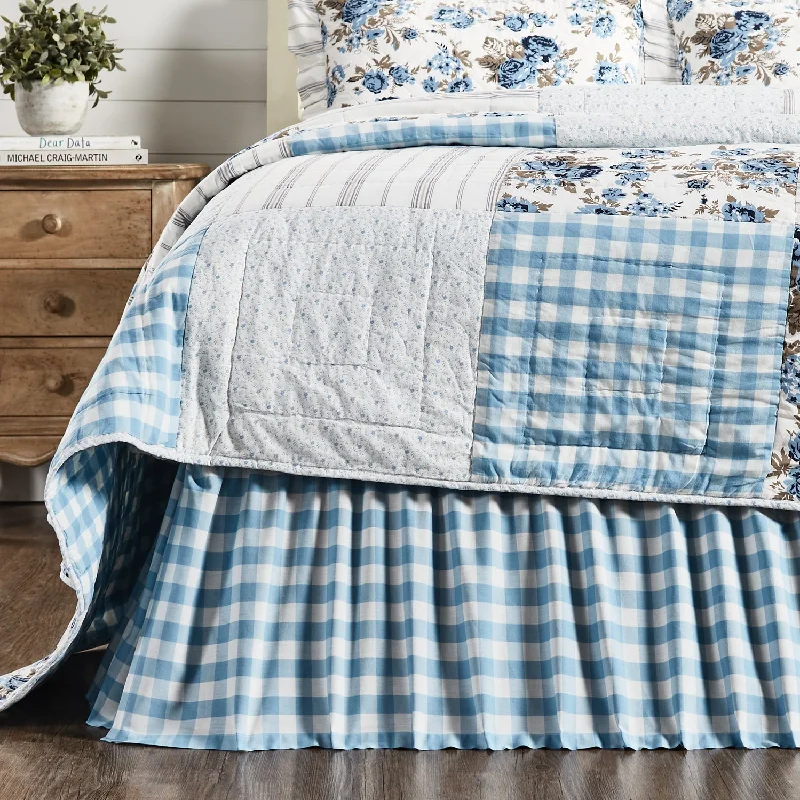 Annie Buffalo Blue Check Twin Bed Skirt 39x76x16 VHC Brands