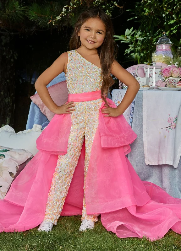 Ashley Lauren Kids 8065 Size 6,8 Royal Tiered Organza Overskirt Girls Pageant Wear Fun Fashion