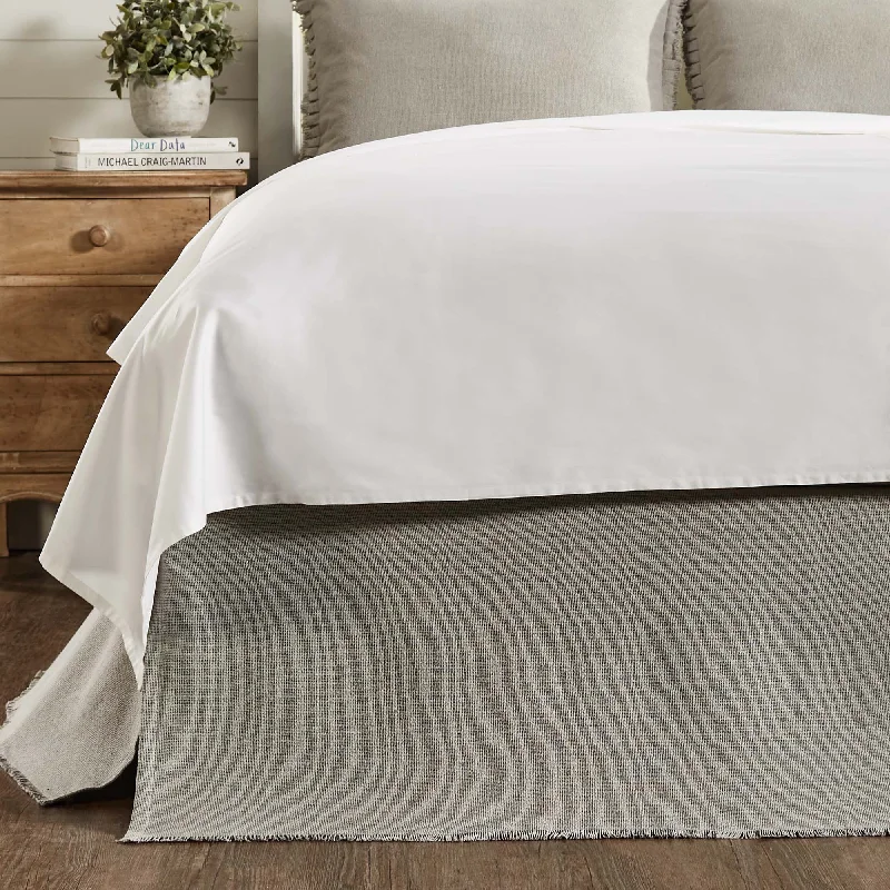 Burlap Dove Grey Fringed King Bed Skirt 78x80x16 VHC Brands