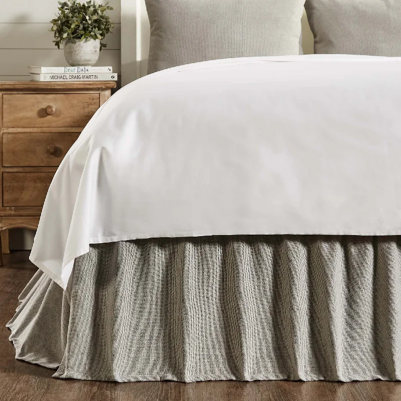 Burlap Dove Grey Ruffled Queen Bed Skirt 60x80x16 VHC Brands