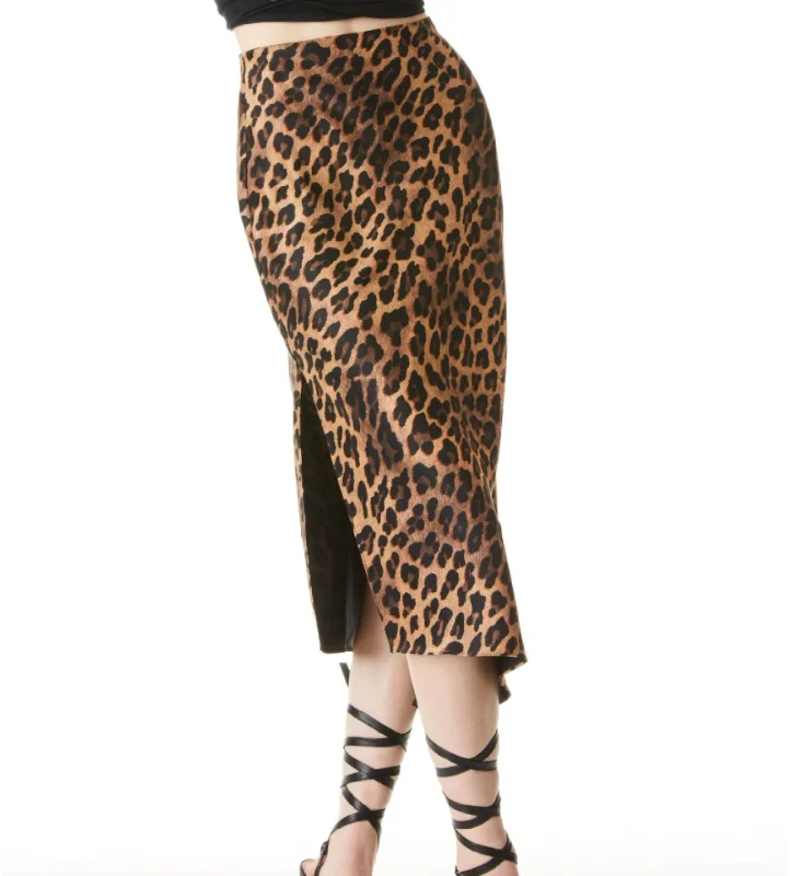 Maeve Asymmetric Skirt in Spotted Leopard