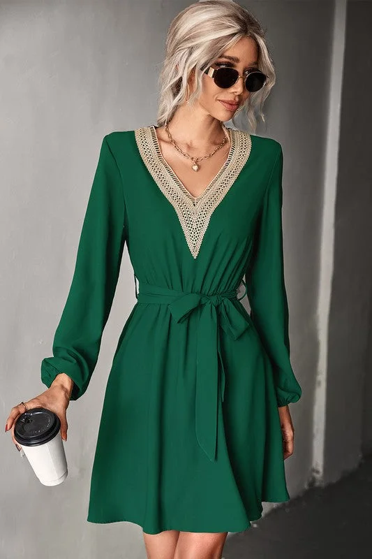 Long Sleeve V-Neck Dress *Online Only*