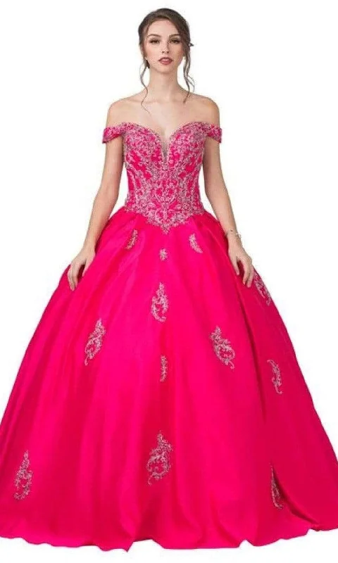 Aspeed Design - L2363 Off Shoulder Appliqued Ball Gown