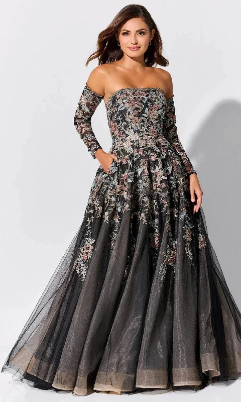 Ivonne D ID327 - Sequin Embellished Strapless Prom Gown