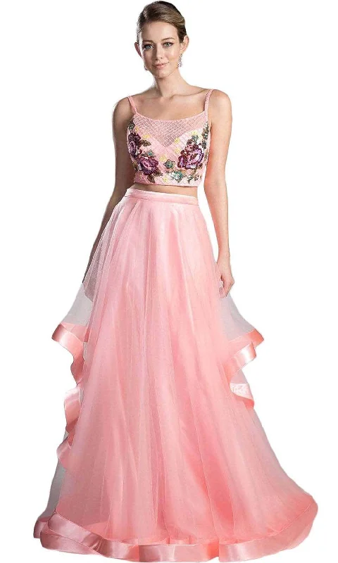 Ladivine 11793 - Beaded Two Piece Tulle Evening Dress