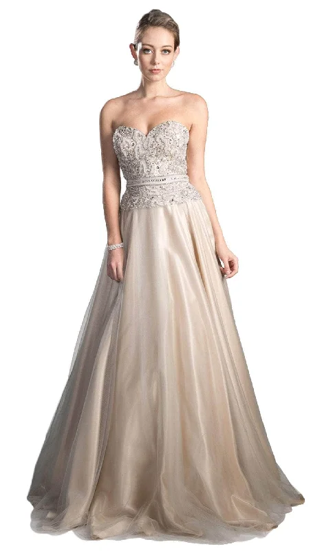 Ladivine CE0004 - Beaded Bodice Tulle A-line Evening Dress