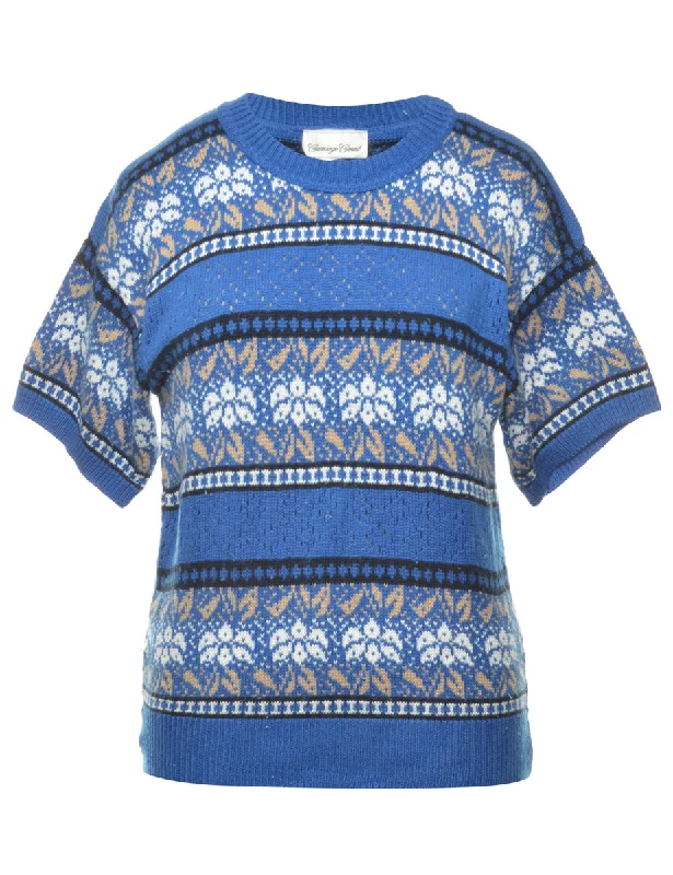 Blue Nordic Jumper - M