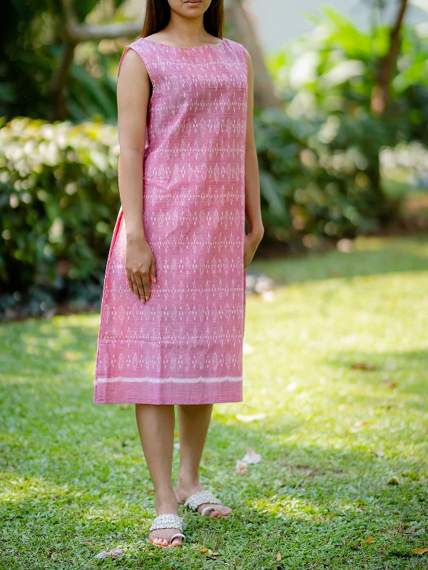 Flamingo Pink Ikat Shift Dress