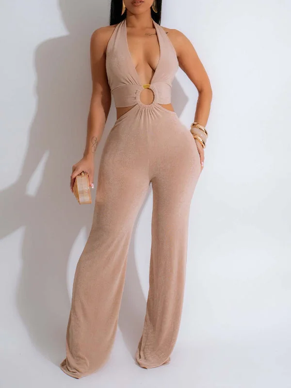 Halter Cutout Jumpsuit