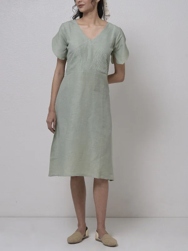 Kiho Handwoven Cotton Dress Sea Green