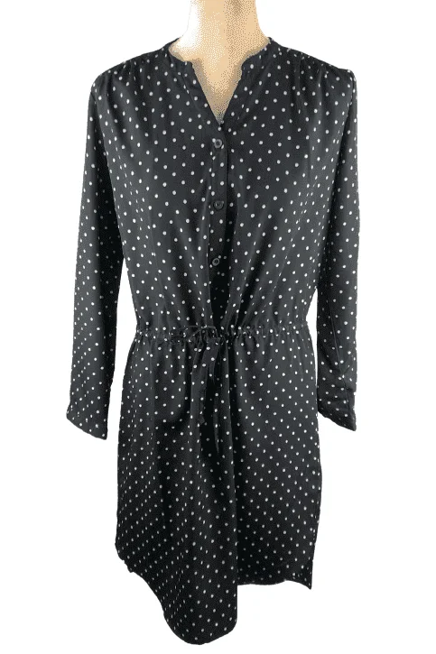 Larry Levine women's black and white polka dot dress size S