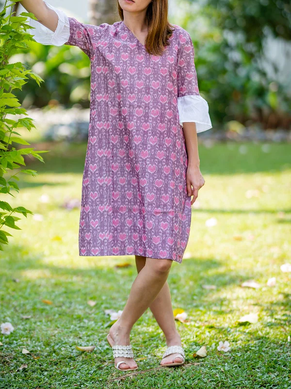 Pink Handwoven Ikat Shift Dress