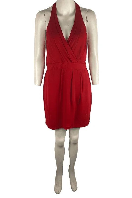 Express women's wine halter dress size M