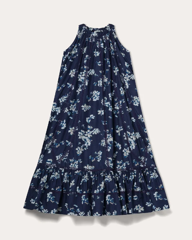 Celestia Dress | Indigo Floral Print