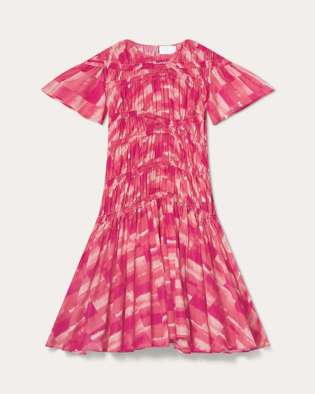 Seraphine Dress | Pink Patchwork Print