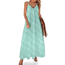 Australian Floral Eucalyptus Spaghetti Strap Ankle-Length Dress Long dress