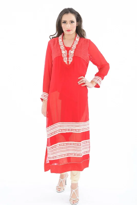 Cherry Blossom Long Kurti Salwar Kameez