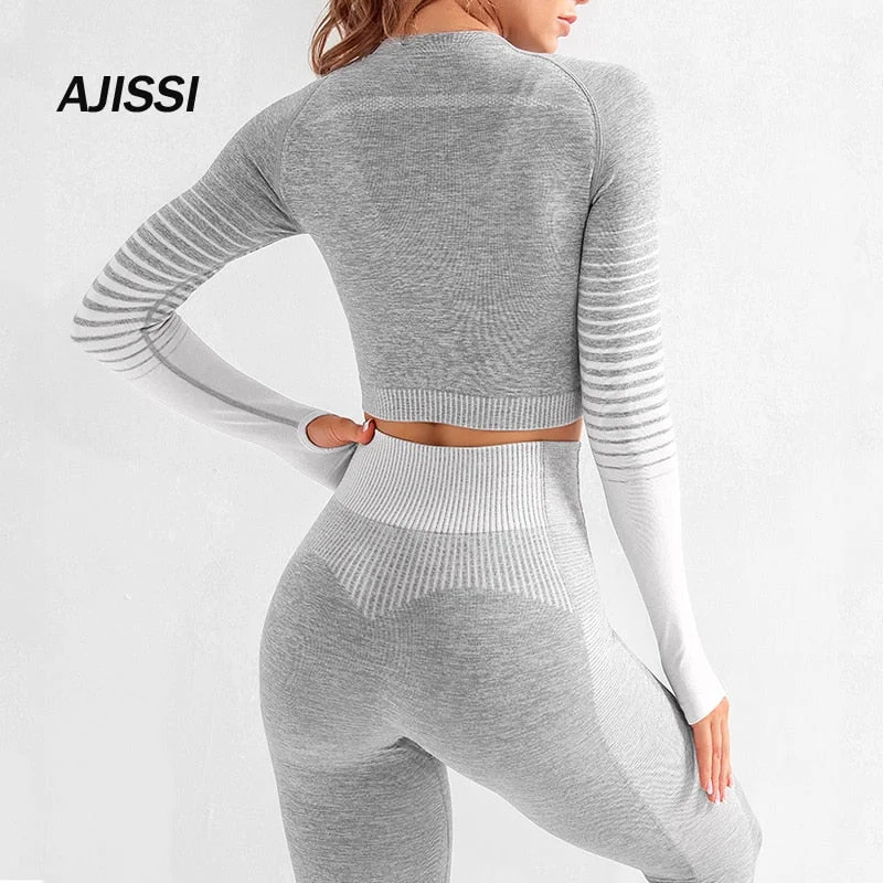 Long Sleeve Top High Waist Belly Suit