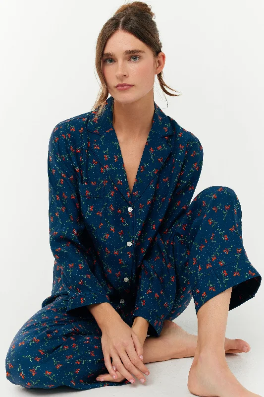 Silk Long Sleeve Pajama Pant Set