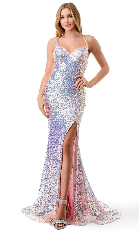 Trevi Collection L2808M - Sequins Evening Gown