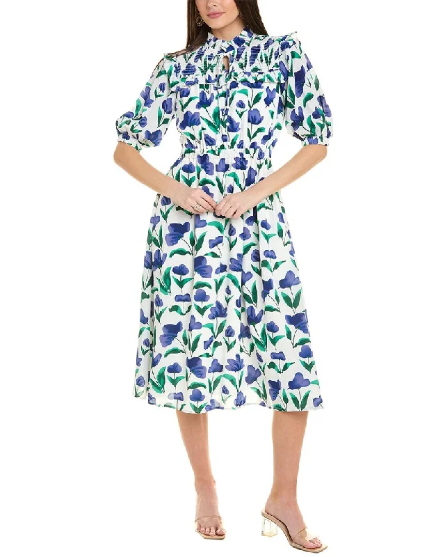 Gracia Flower Print Midi Dress