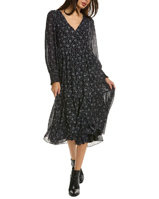 Madewell V-Neck Tiered Midi Dress