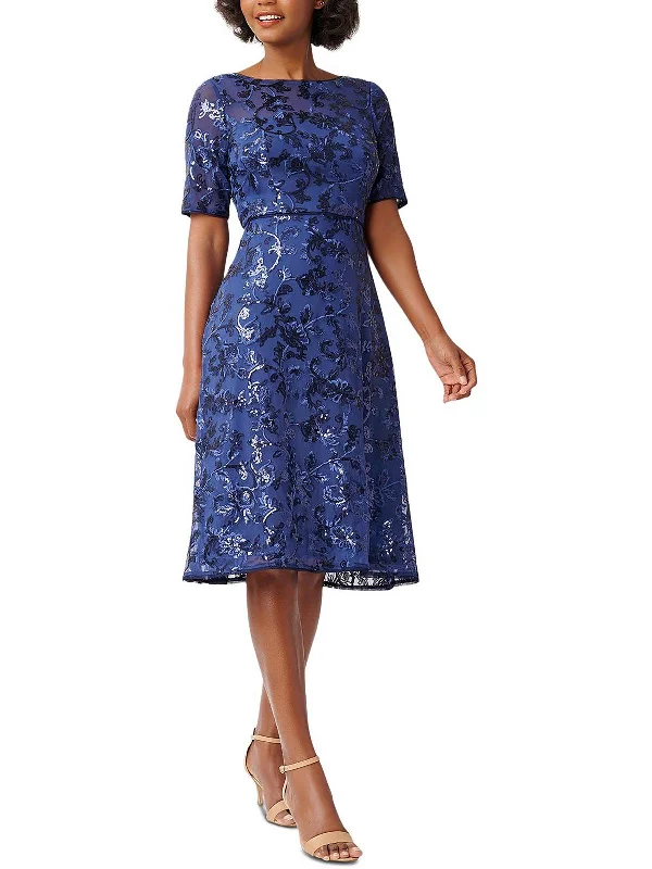 Womens Cocktail Midi Fit & Flare Dress