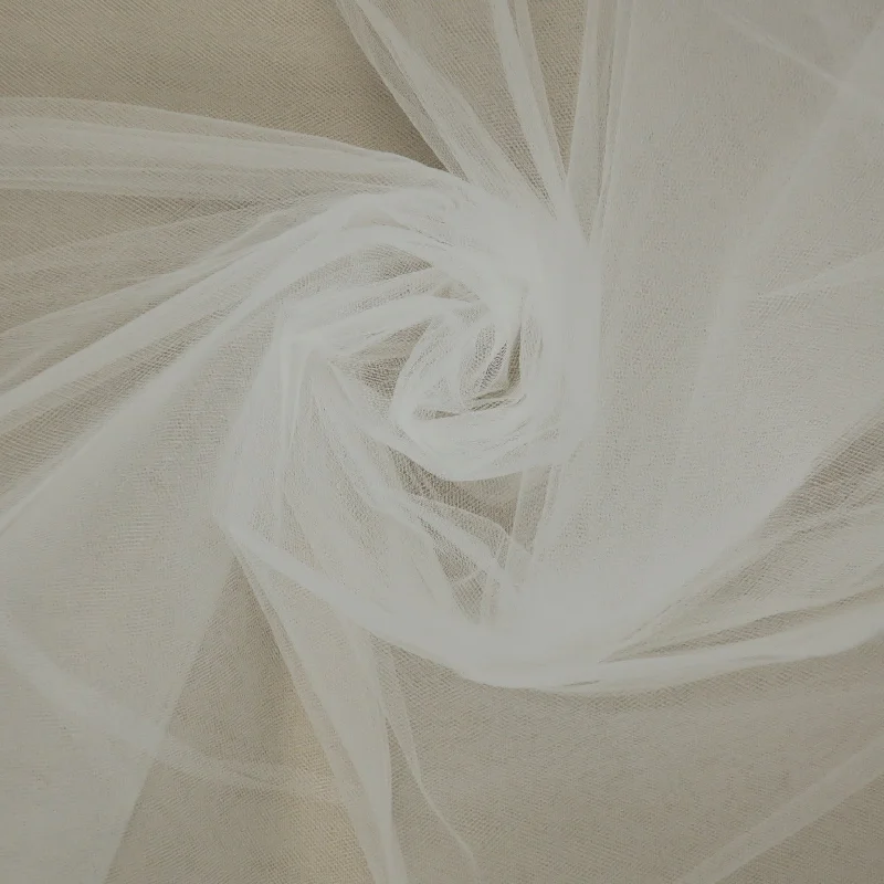 Solid White Illusion Tulle Fabric