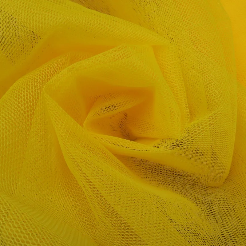 Solid Yellow Hard Tulle Fabric